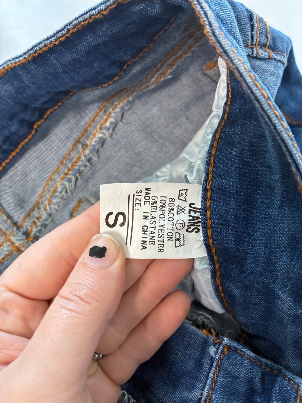 Wax Jeans Small Fringe Medium Waist Denim Jean Skirt - Picture 5 of 5